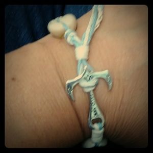 Custom handcrafted anchor puka shells bracelet
